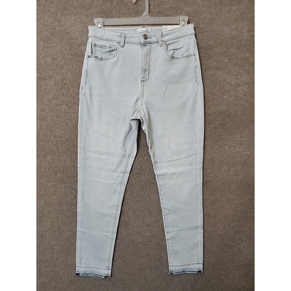 Loft Curvy Fit Skinny Jeans Womens 29 8 Blue Light Wash Raw Hem Stretch NEW - Picture 1 of 10